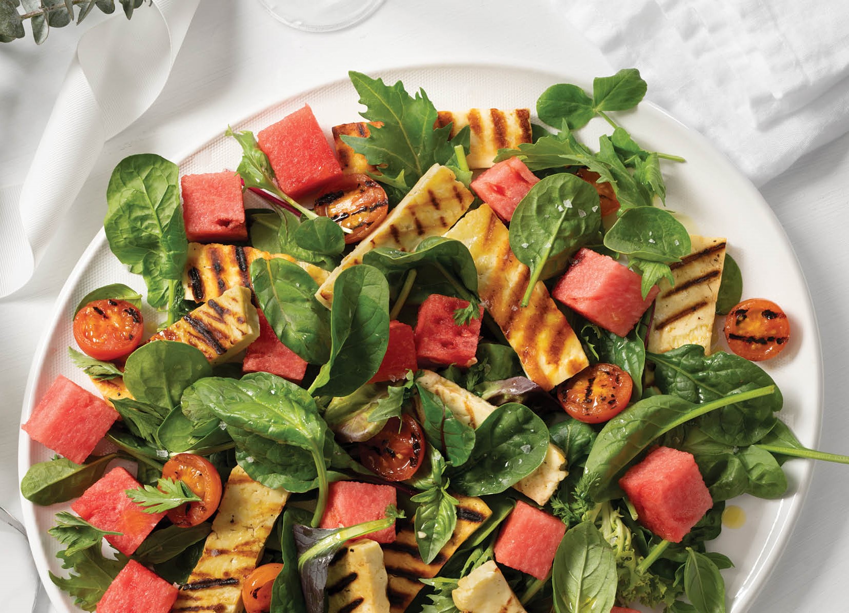 Recipe Watermelon Tomato Haloumi Salad