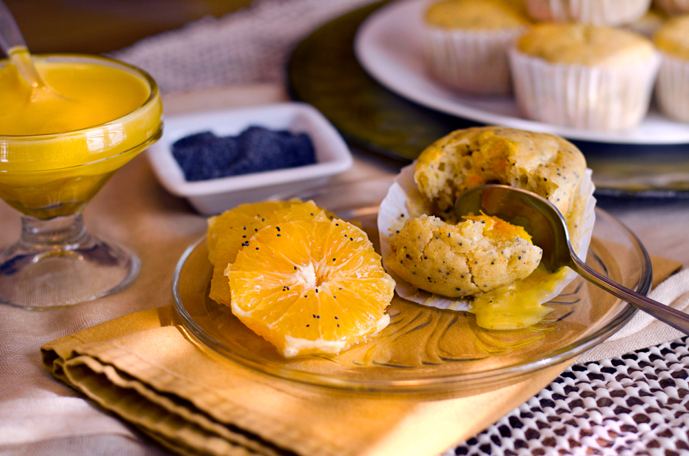 Delicious,treat, ,freshly,baked,poppyseed,orange,muffin,on,a