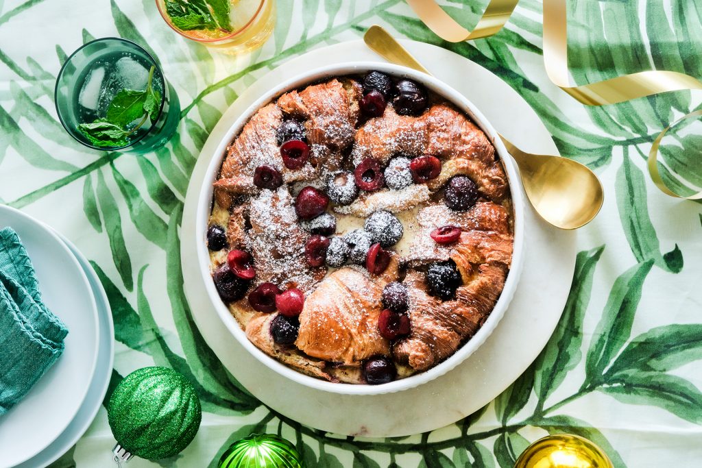 Recipe Cherry Croissant Bread Butter Pudding